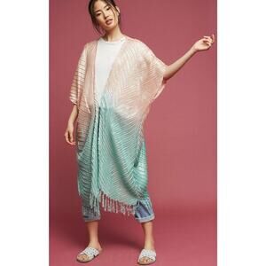 New Anthropologie Ombre Sheen Kimono Sz One Size NIP